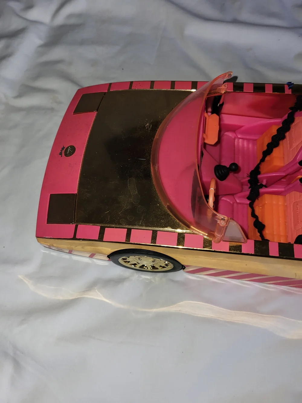 Pink Kids Toy Convertible Car - Branded Play Vehicle